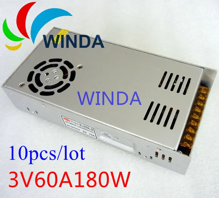 

180W LED display switching power supply triple output 3V 60A ac dc converter 10 pcs GLOBAL GM