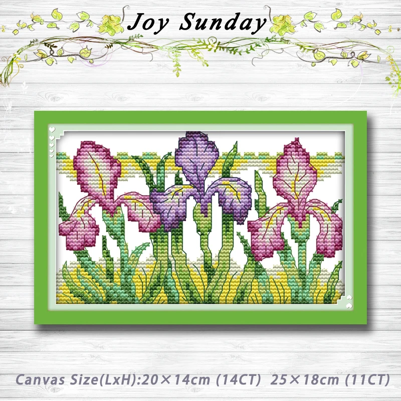Gorgeous iris flower love Patterns Counted Cross Stitch 11CT 14CT Set Handmade Embroidery for Needlework Home Decor | Дом и сад