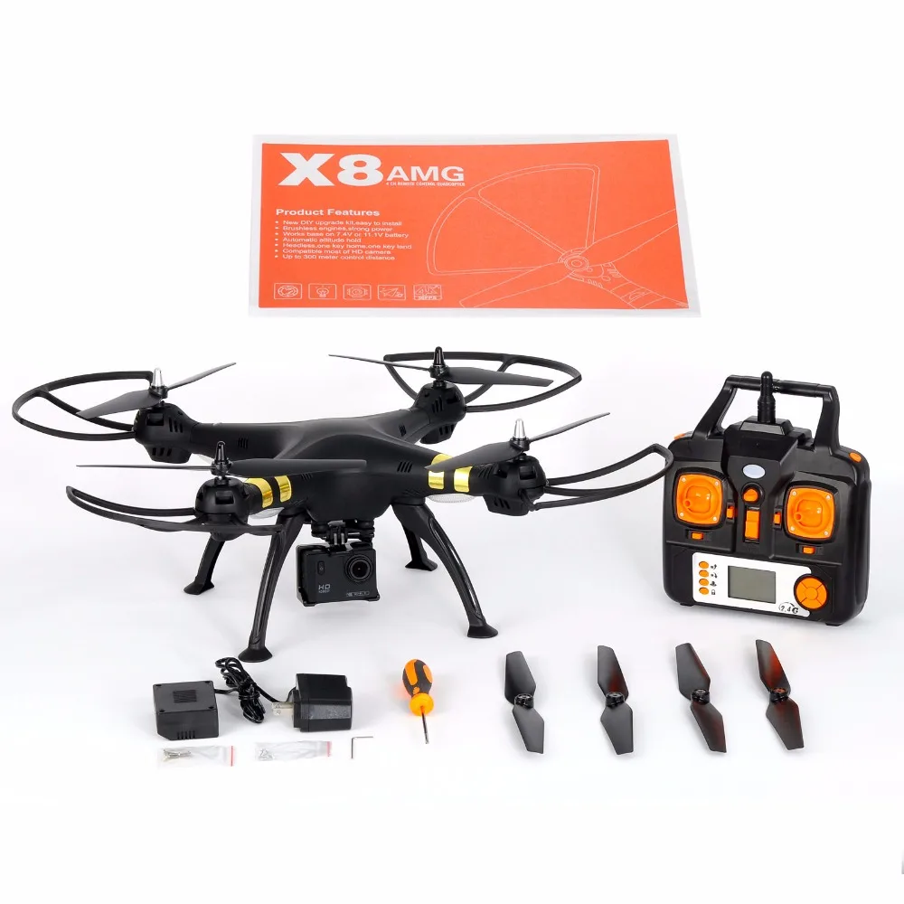 

Brushless X8G RC Quadcopter 2.4Ghz 4CH 6-axis Gyro 1080P 8MP Wifi Camera RC Drone
