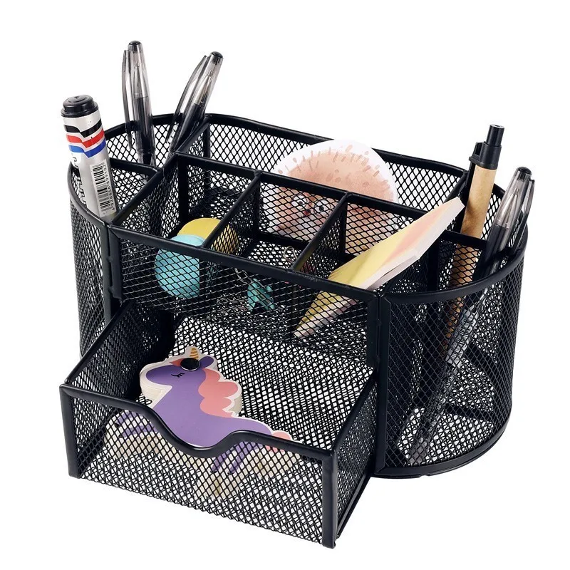

Creative School Office Metal Pen Pencil Holder Desk Organizer Accessories Large Capacity Pencil Box Stationery Supplies 01208