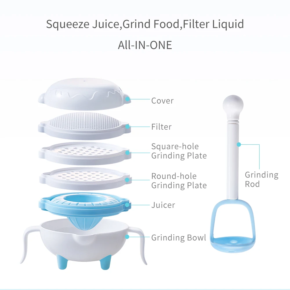 Matern'ella Multifunctional food supplement grinding set Manual food fruit and vegetable grinding bowl Multi-function grinder