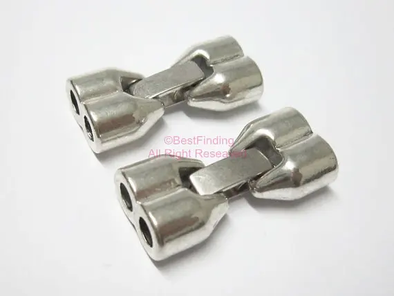 

Round leather clip clasp 2 strands 5mm braided leather clasps