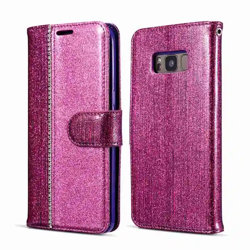 

Bling Case For Samsung Galaxy S8 Plus Flip Cover Diamond PU Leather Phone Wallet Case For Samsung S8 S8Plus Pouch Fundas