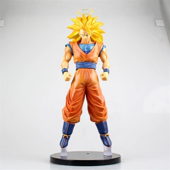 

J.G Chen 2015New Anime Dragon Ball Z Heroes Super Saiyan 3 Son Goku PVC Figure Collectible Toy 31CM
