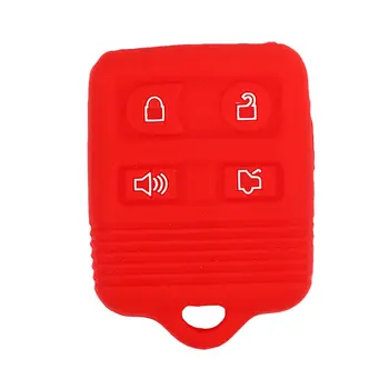 

4 Button Car Remote Control Silicone Protective Sleeve Case for Ford Square Remote Control Cover Wear Resistant