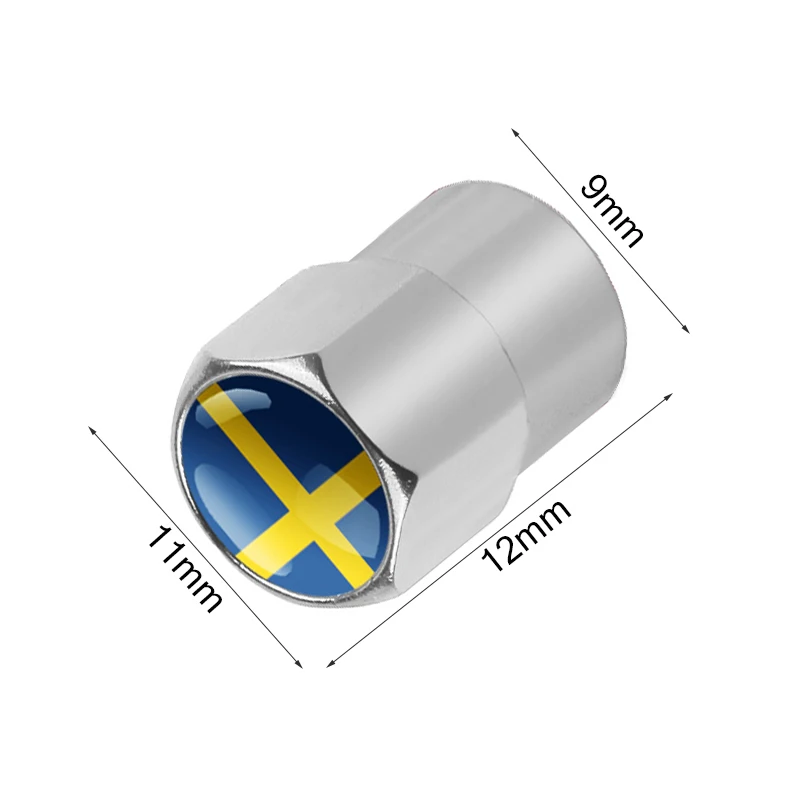 4 шт. флаг Швеции Эмблема колеса автомобиля клапан крышка пылезащитный колпачок для шины для Лада hyundai Toyota Volvo Volkswagen Audi Bmw Chevrolet