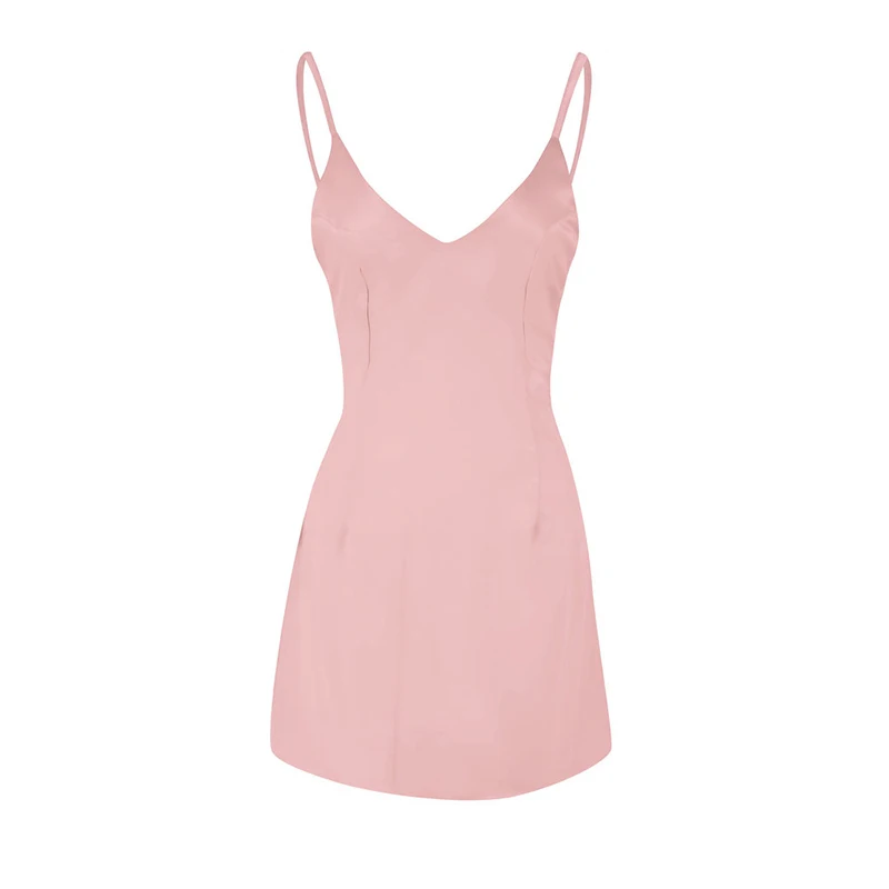 Forefair Mini Dress Sexy Club Wear Spaghetti Strap  (4)