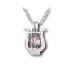 18KGP Lyre Cage Pendant Mountings, Can Hold Pearl Harp Locket Pendant Necklace Fitting Lovely Charms 1