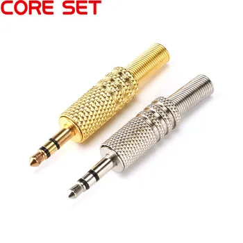 

5pcs 3.5mm Plug Connector Stereo Metal 3Poles 3.5 Plug & Jack Adapter With Spring Solder Wire Terminals