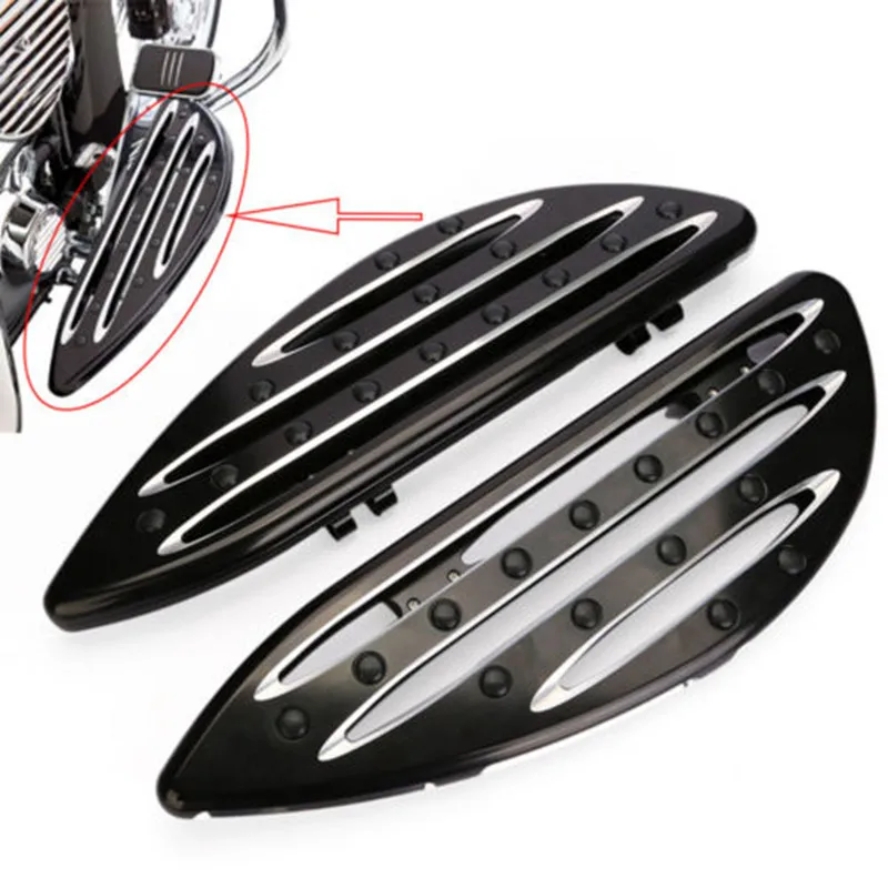 Черные задние растягивающиеся напольные доски водителя для Harley Touring Softail Street Road