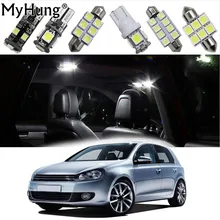 Для Volkswagen Golf MK4 5 6 7 GTI Tour автомобилей светодиодные внутренних дел колбы для лампы на замену Купол Карта свет лампы Яркий белый 13 шт