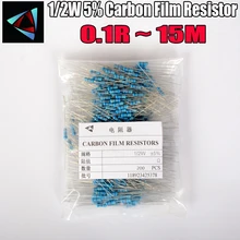 200 шт. 1/2W угольный осажденный резистор 5% 0.1R~ 15 мес., 1, 2, 10 22 47 100 330 Ом 1K 4,7 K 10K 22K 47K 100K 330K 470K 0,22 0,33 0,68 0,47