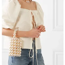 Жемчужные сумочки ручной работы, Украшенные бусинами, сумки-мешки, женские сумки известных брендов, роскошный клатч, кошелек, сумки, дамские ручные сумки