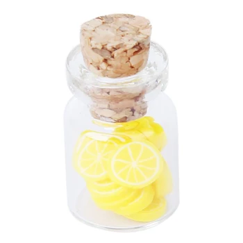 

Set of 4Pcs 1:12 Scale Dollhouse Storage Jar with Fruit Slices Wooden Lid