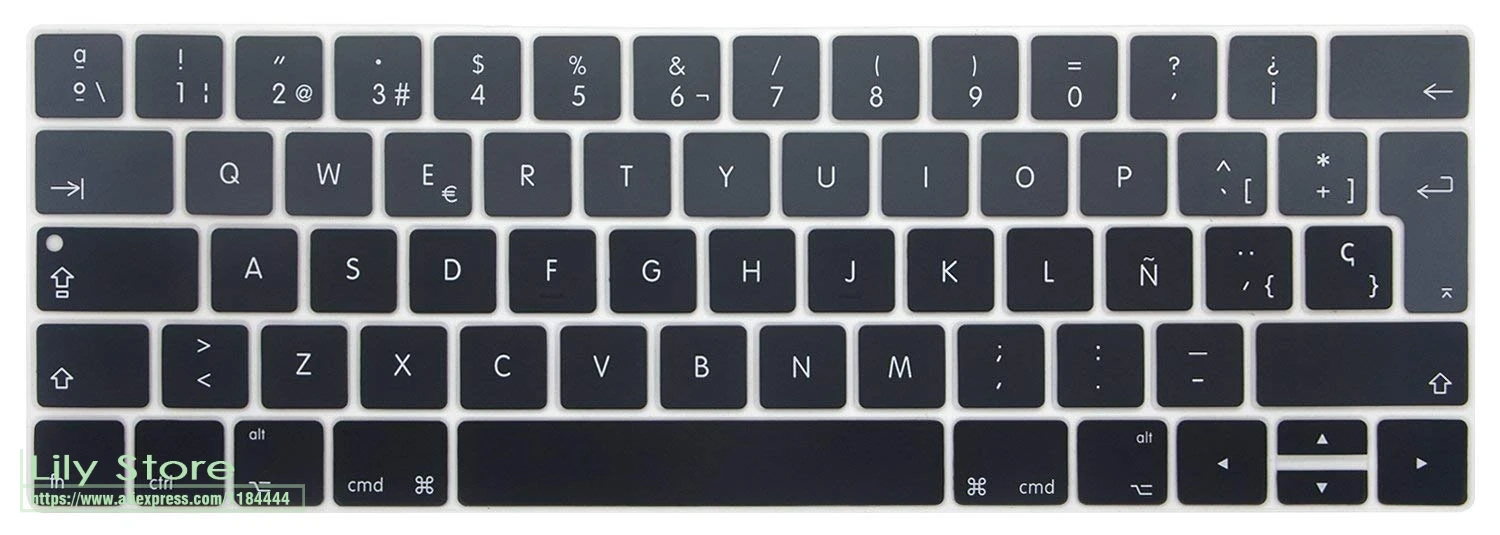 Силиконовый чехол для новейших / с Multi Touch Bar Macbook Pro 13 15 испанский язык Сенсорная панель клавиатуры кожи - Цвет: fadegrey