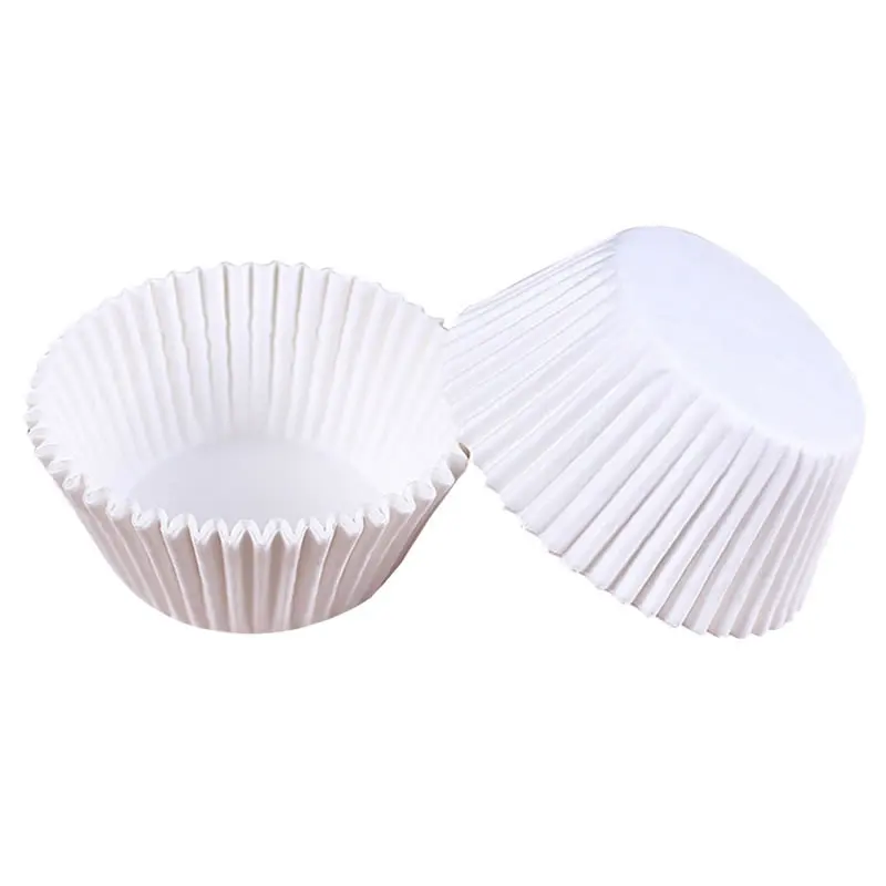 Upspirit 100Pcs Colorful Cupcake Liners Set Baking Cup Paper Muffin Cases Egg Tarts Tray Cake Wrappers Supplies Decorating Tools - Цвет: White