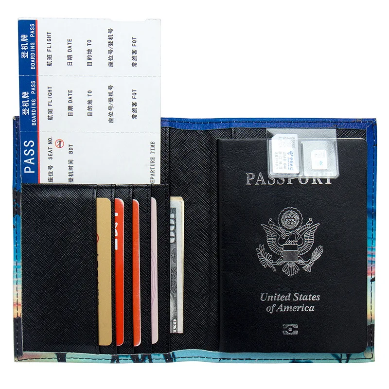 Карта мира цвет смешивания Пряжка унисекс Обложка для паспорта с путешествия встроенный RFID Блокировка Id держатель для карт