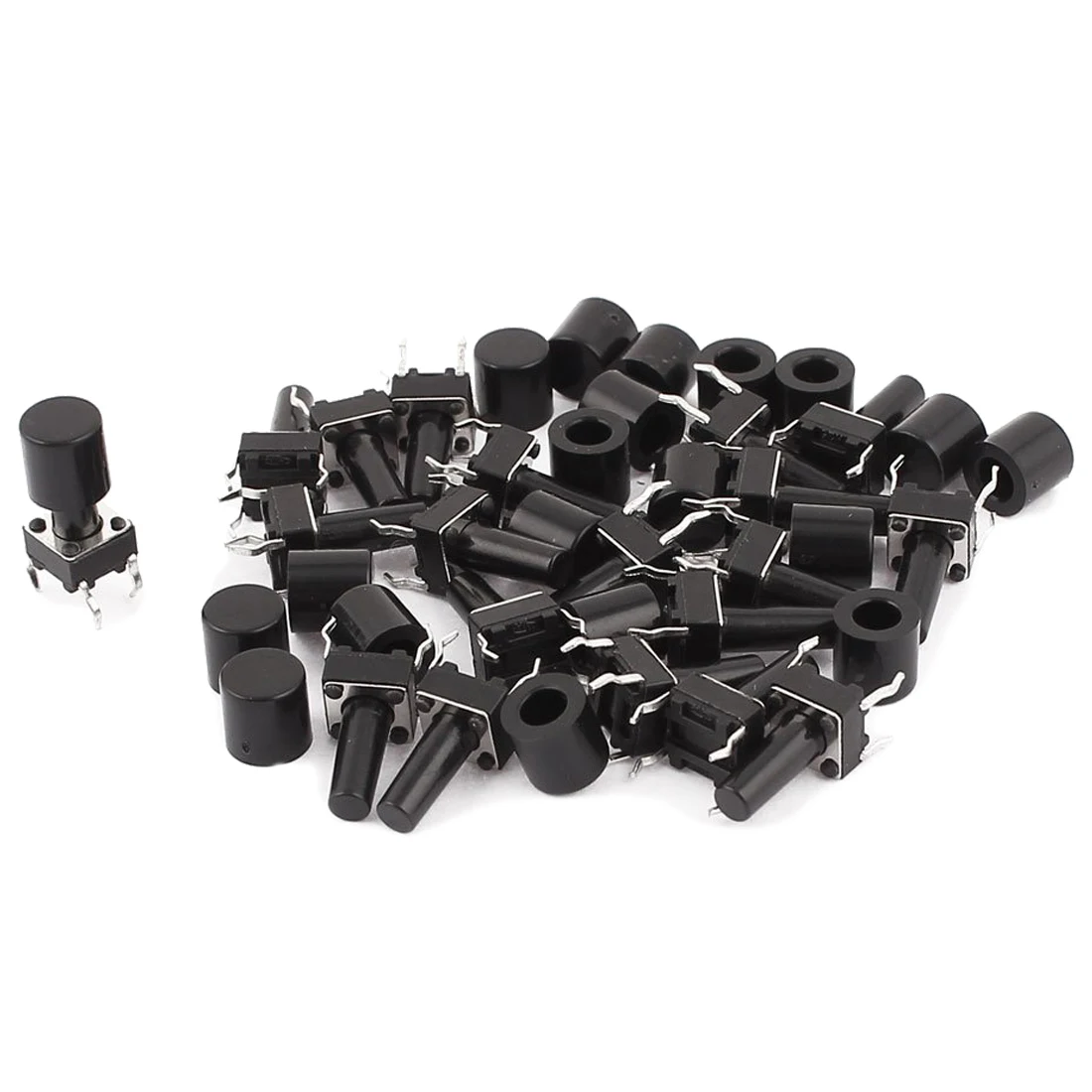 

20 Pcs 6x6x12mm 4pin Push Button Micro-Tactile Tact Switch with Cap