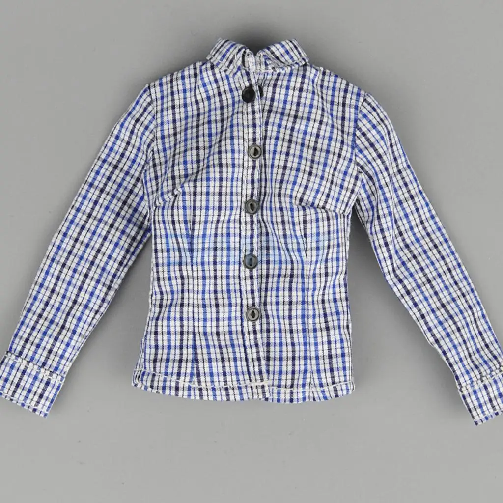 1/6 Scale Female Blue Lattices Shirt &Jeans Women Clothes for 12
