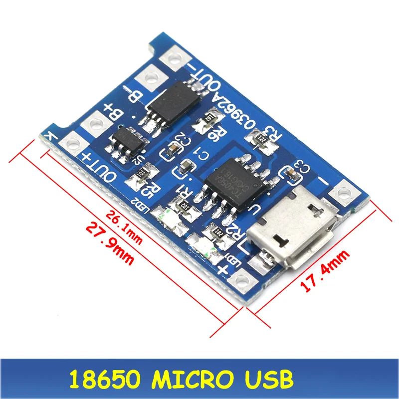 Type-c/Micro USB 5V 1A 18650 TP4056 модуль зарядного устройства литиевой батареи зарядная плата с защитой двойные функции 1A li-ion