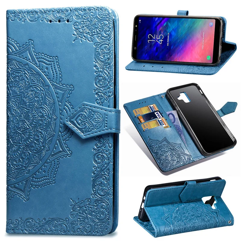 

PU Leather Flip Case For Samsung Galaxy A6 2018 Case A6 Plus Smartphone Funda Wallet Cover Bag For Coque Samsung A6S Case Capa