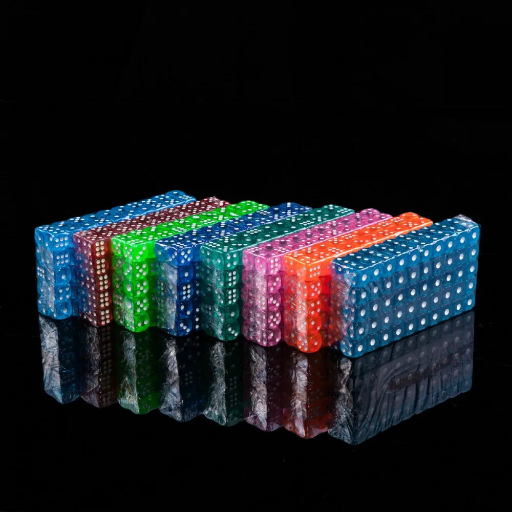 

100/set foreign trade sales transparent color acrylic dice dice 14mm