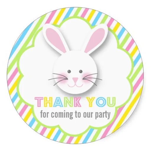 3 8cm easter bunny thank you stickers in stickers from home garden thank you easter bunny