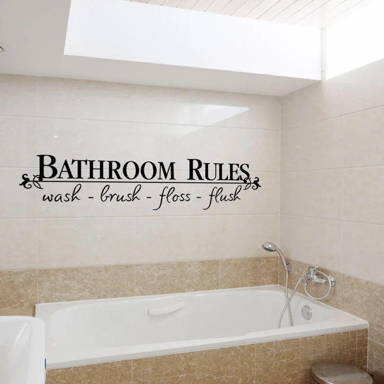 Hot sale &quotbathroom rules&quot Wall Sticker Bathroom Decoration Toilet Art Decal Decor removable New | Дом и сад