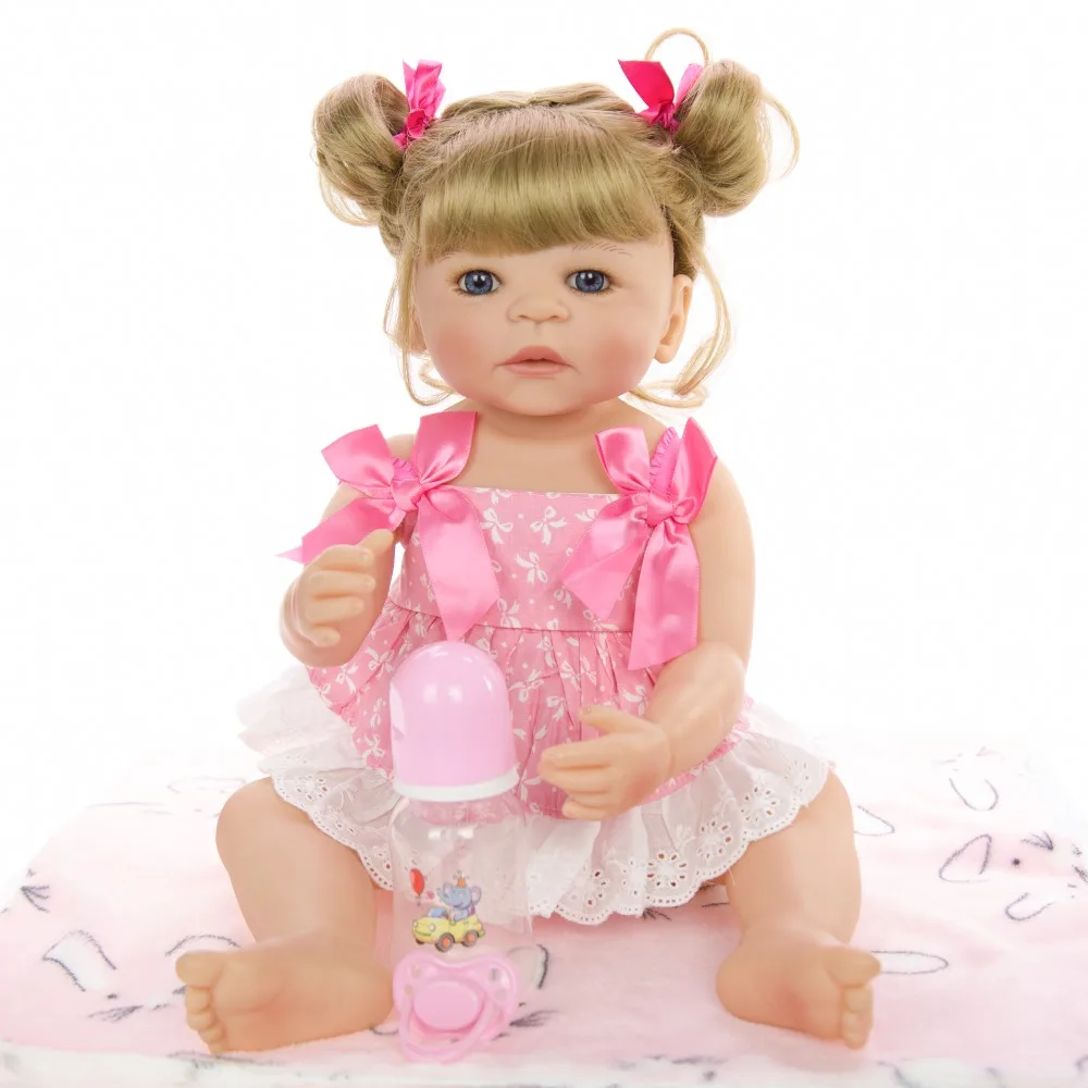 Новое поступление 22 ''Reborn куклы полное Силиконовое боди для новорожденных девочек близнецов детская игрушка-кукла с золотой коричневый