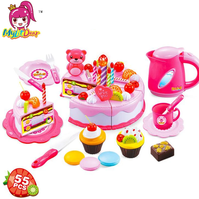 Mylitdear Colorful Miniature Food Cut Cupcake Toy 55PCS Plastic Fruit