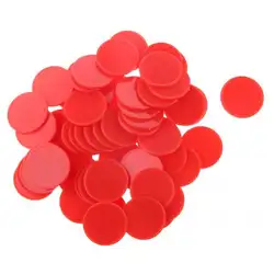 100x Пластик покерные фишки для казино маркеры бинго Жетоны настольная игра подарок красный