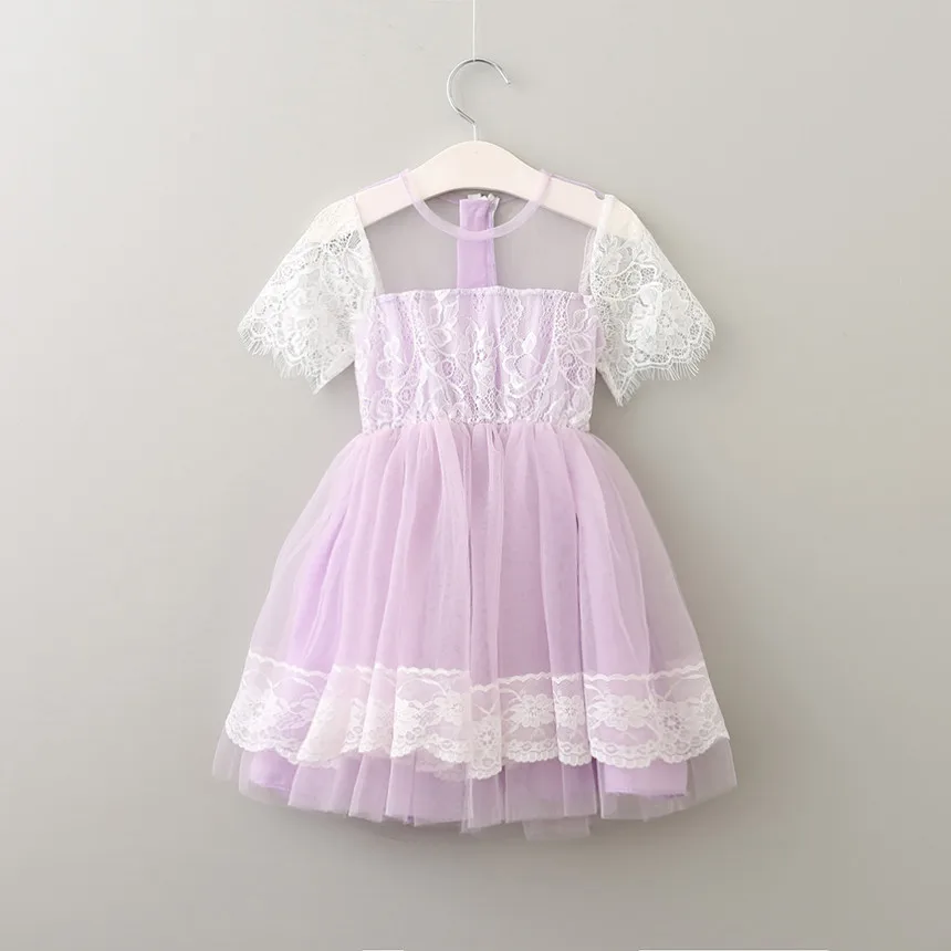 

Everweekend Girls Tulle Lace Purple Party Dress Princess Summer Ruffles Holiday Dress Western Fashion Holiday Dresses