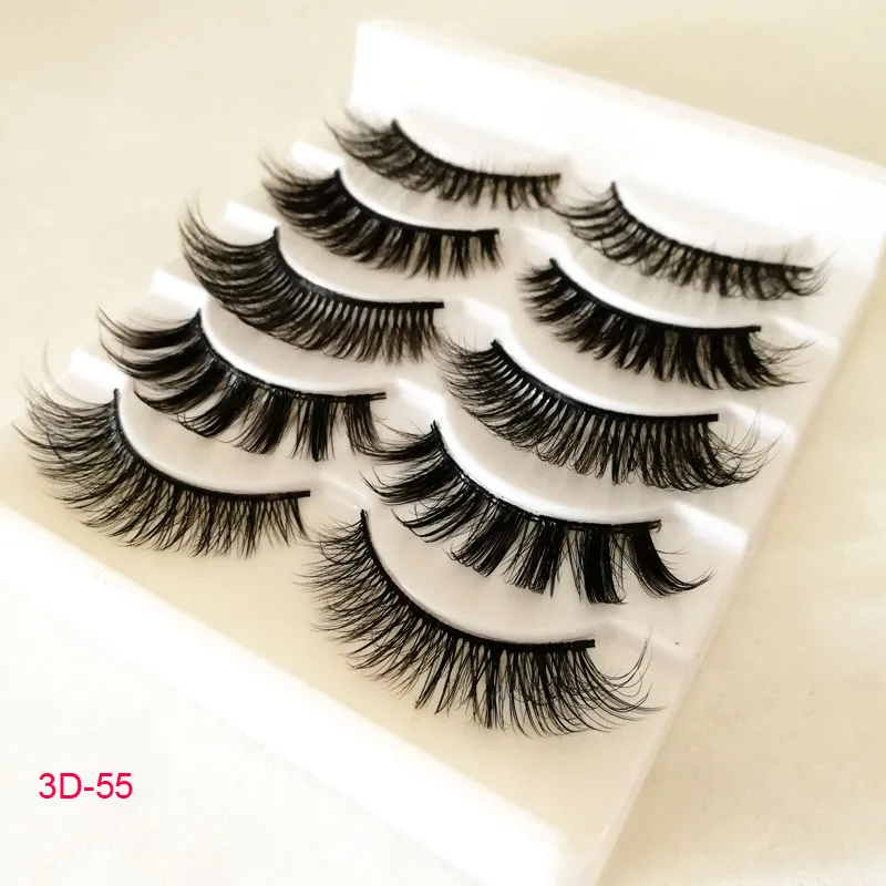 

kklashes 5pair/1box 3d mink false eyelashes hand made 1 box eyelashes full strip lashes faux false eyelash natural long lash