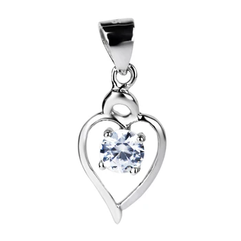 

925 Sterling Silver Lovely Sweet Beauty Crystal CZ Love Heart Necklaces Pendants Jewelry Gift For Women GND0224