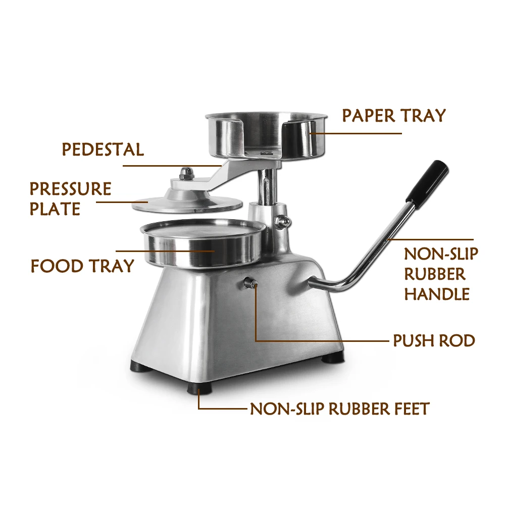 ITOP Manual Hamburger Press Forming Machine 150mm Patty Maker With 500pcs Burger Paper Round Meat Press Food Processors IT-150
