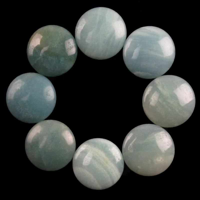 

8Pcs 25x6mm Amazonite Gem round Cab Cabochon yl1931407(Send Randomly)