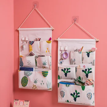 

Home Hanging Multi-storey Bag Collection Bag Canvas Hanging Organizers Hanging Storage Home Organizer Cloth Organizer Organiser