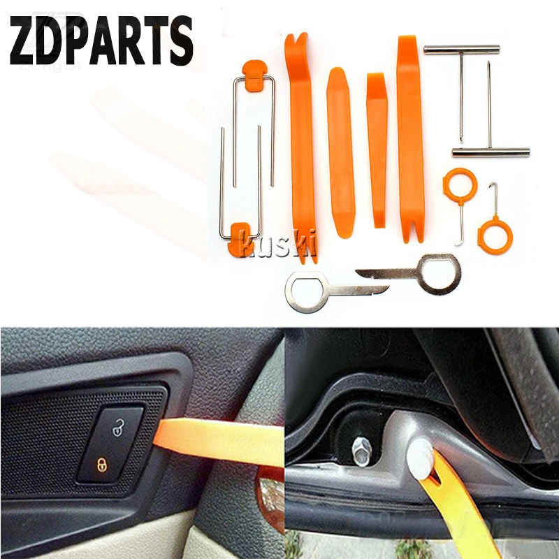 

ZDPARTS 12Pcs Car Styling Multifunction Audio Panel Pry Tool For Audi A3 A4 B7 B8 B6 A6 C6 C5 Q5 Citroen C4 C5 Volvo V70 Xc60