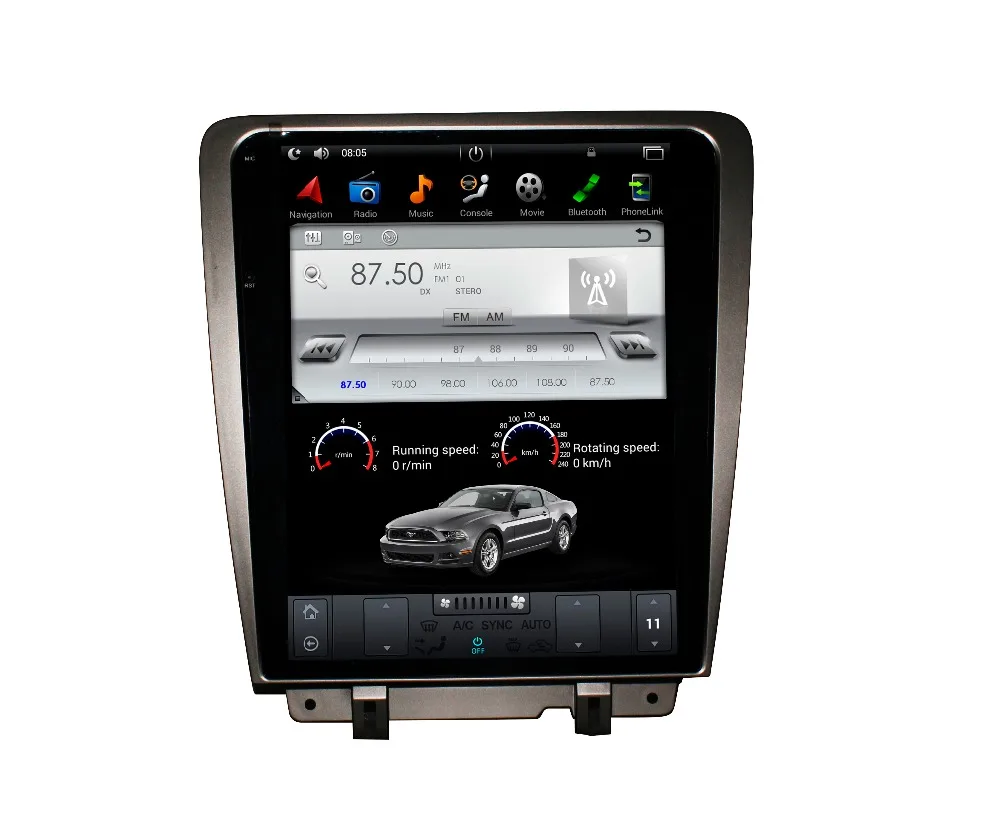 Cheap Android Tesla style Car No DVD Player GPS Navigation For Ford Mustang 2010-2014 Autostereo headunit multimedia tape recorder 1