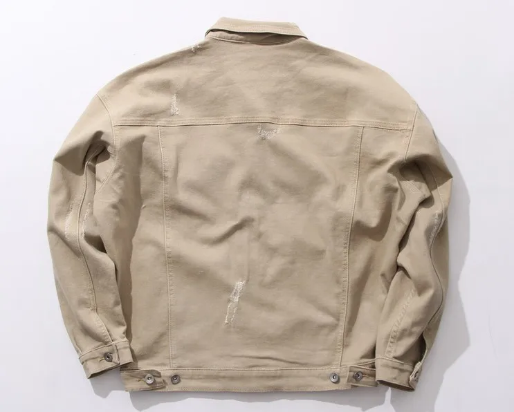 jaqueta jeans bege masculina