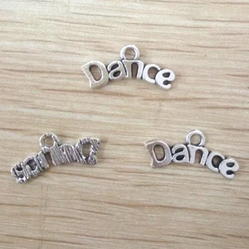 

NCRHGL 15pcs/lot 20x9mm Jewelry Findings Antique Silver Plated Dance Charms Pendants For Jewelry Making Accessories Wholesale