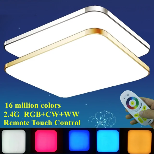 Best Price KINLAMS Living Room Colorful RGB+Cold White+Warm White 2.4G RF Remote Control LED Ceiling Light Dimmable Smart Ceiling Lamp
