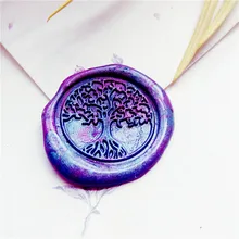 Винтажное Древо жизни пользовательское изображение логотип роскошный воск уплотнение штамп латунь Павлин металлическая ручка подарочный набор