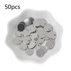 50 шт. нержавеющая сталь Щепка круглая бирка для собаки штамповки пустой Подвеска для изготовления ожерелья
