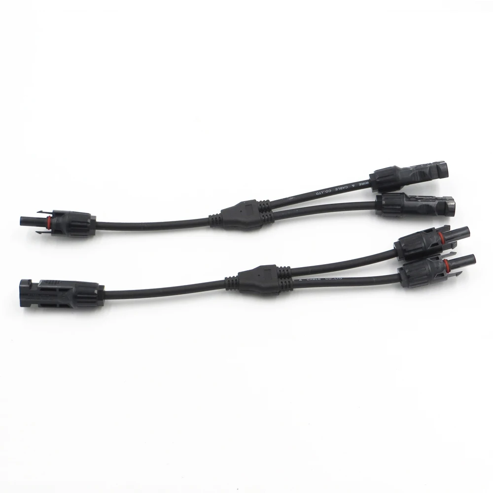 

1Pair x MC4 Y Branch parallel connection 30A 1000V Electrical MC4-Y Connector Photovoltaic 2pcs solar Panel Cable Wire Connect