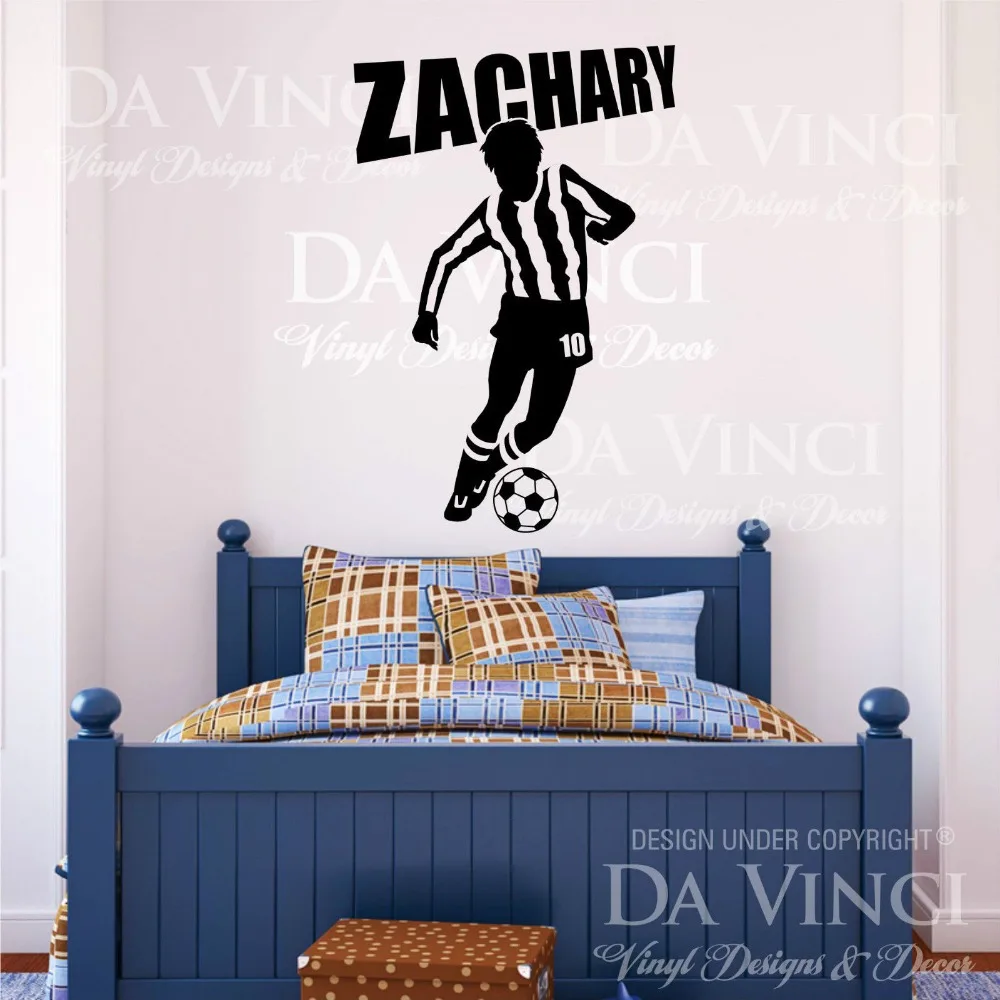 Soccer Player Wall Room Personalized Custom Name Vinyl Decal Sticker Decor | Дом и сад