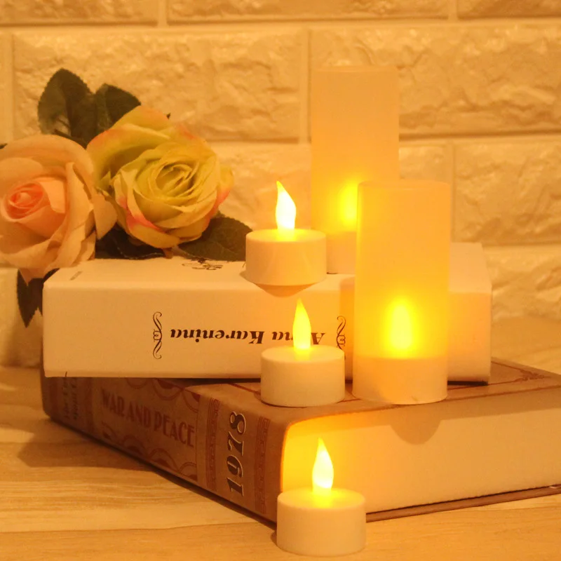  USB ChargeOne Piece Yellow Light LED Rechargeable Flameless Tea Light Candle With USB Flameless Cha - 33048962509
