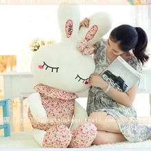 Чучело 120 см милый кролик любовь плюшевые игрушки розовый или фиолетовый цветочные любовь кролик мягкая кукла подарок w2226