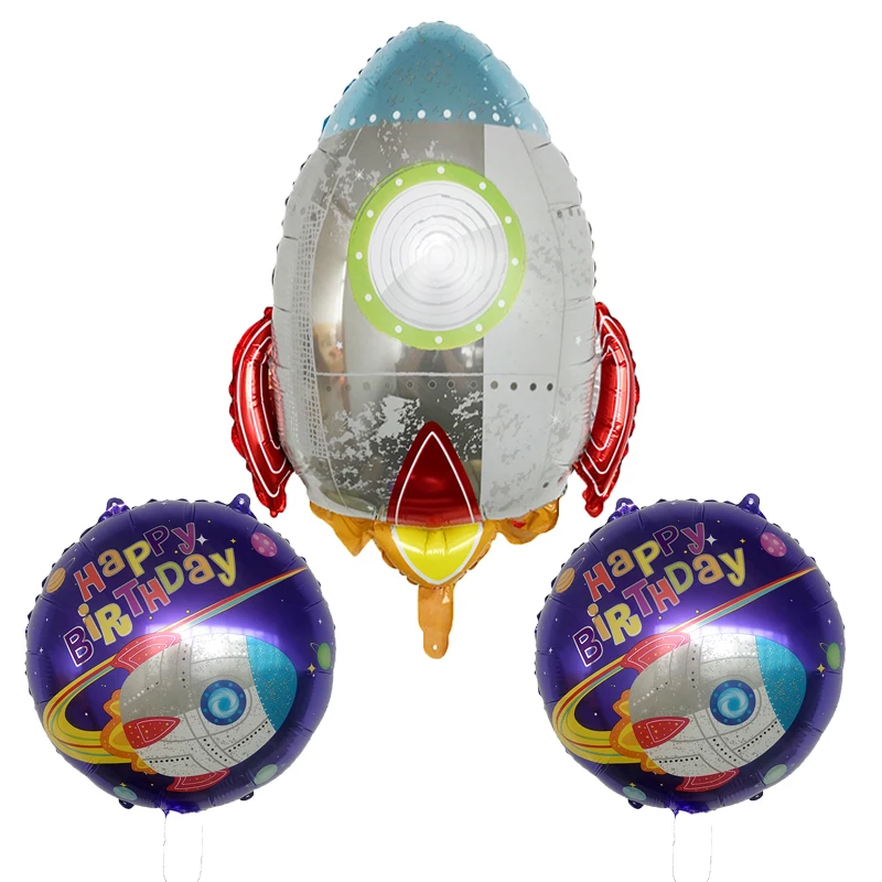 

50PC Outer Space Foil Balloons Rocket Shape Balloon for Baby Shower Kids Happy Birthday Party Decorations kids Air Balls globos
