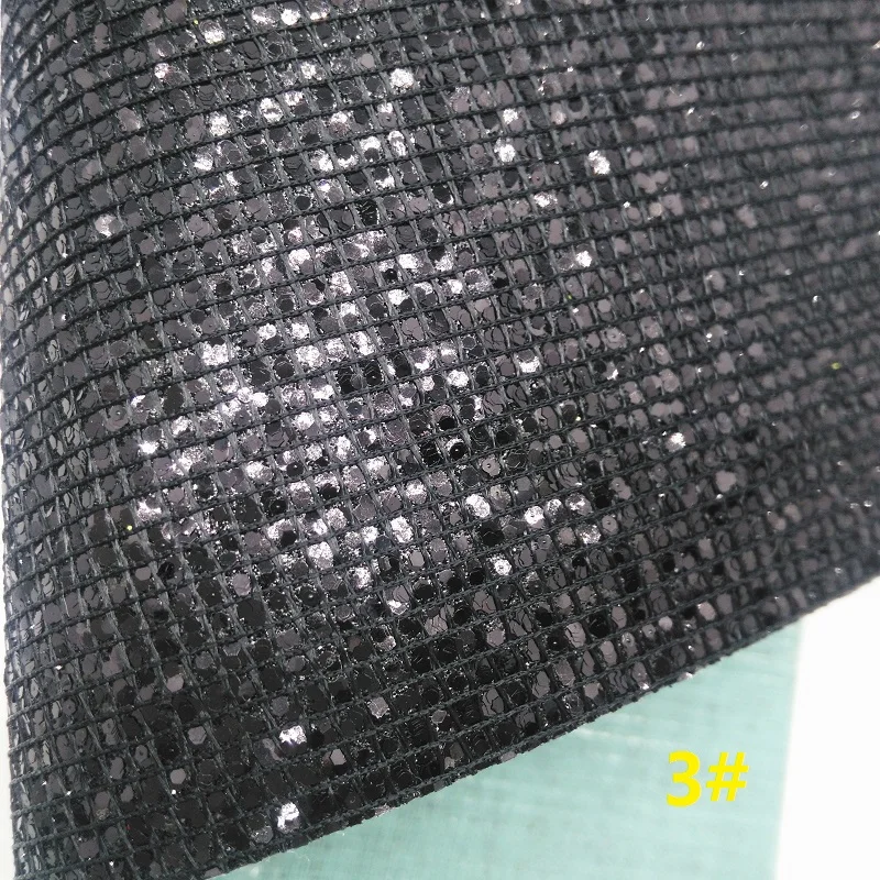 Черная сетчатая блестящая ткань, сотовая искусственная кожа, синтетические кожаные листы для луков А4 " x 11" Мерцание Ming XM232